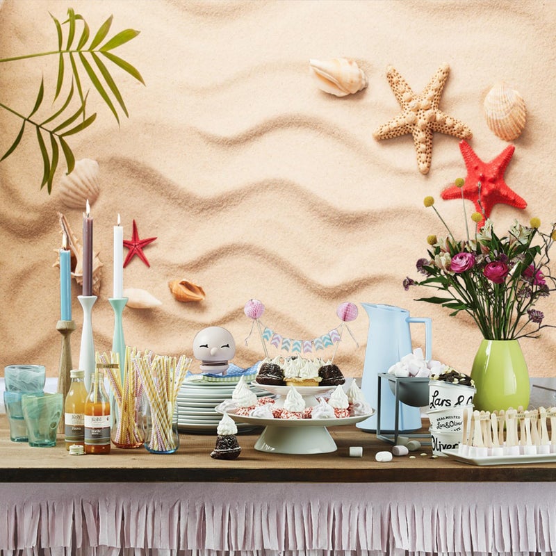 Baocicco 7x5ft Sand Beach Backdrop Starfish Shell Backdrops Shell Starfish Background Summer Holiday Siesta Photography Background Tropical Happy Birthday Party Photo Shooting Booth Studio Video Props - Image 4